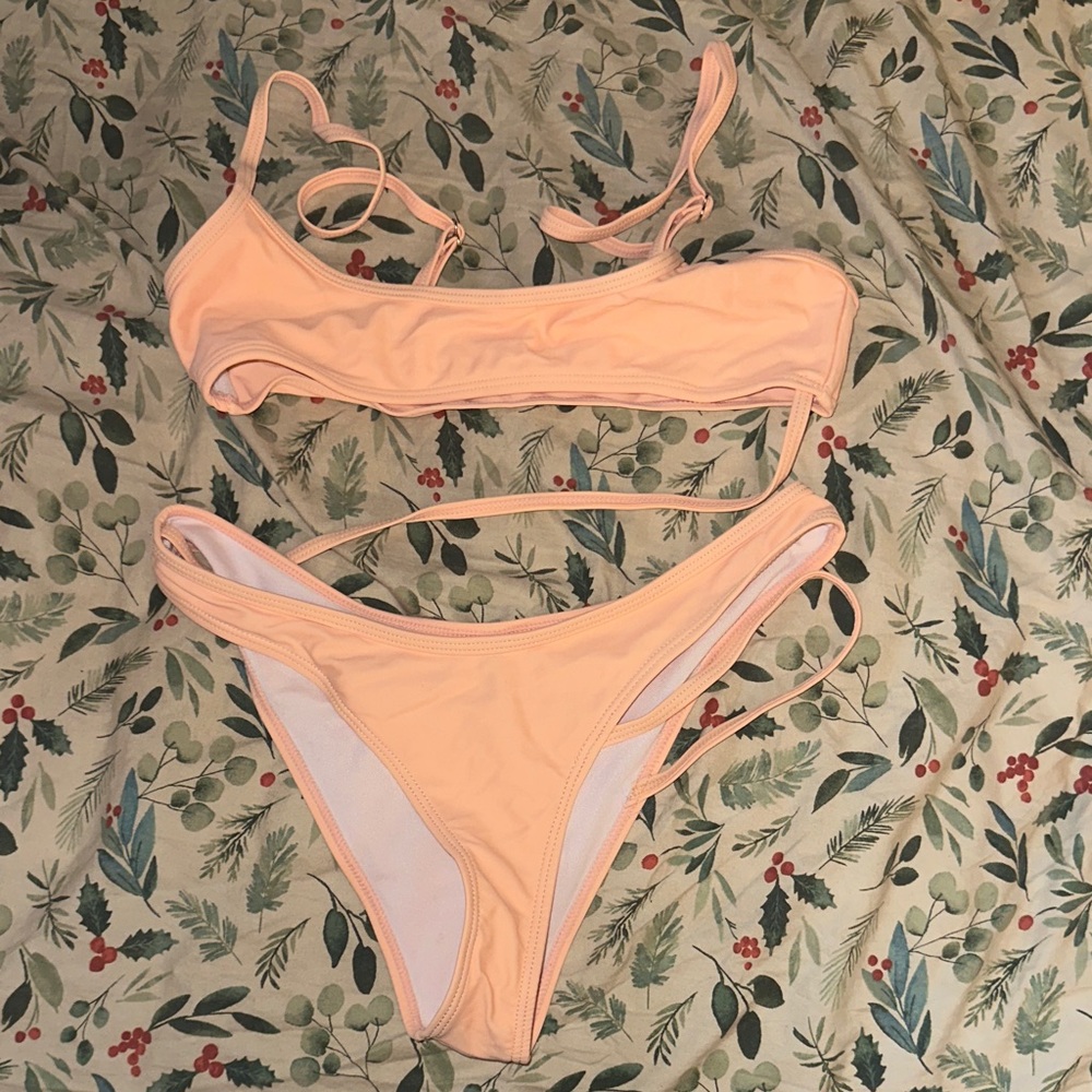 SHEIN Light Orange Bikini Set